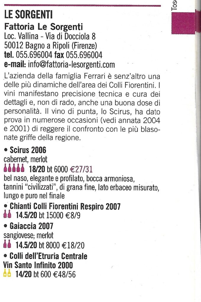 I Vini d'Italia. Ed. Espresso 2010